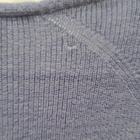 Eileen Fisher HI LOW dusty Blue Wool Sweater - Picture 10 of 13
